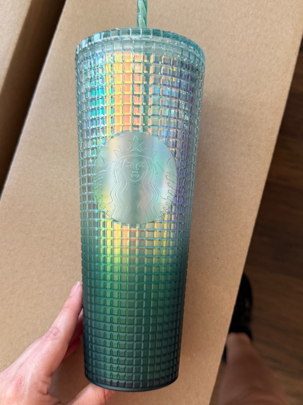 Green/Crystal Ombre Starbucks Cup